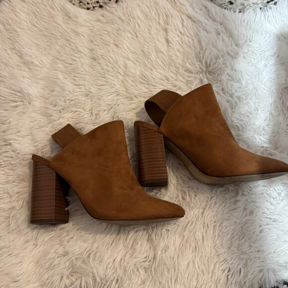 Call It Spring Vegan Brown Suede Slingback Mules Size 7 - Picture 1 of 12